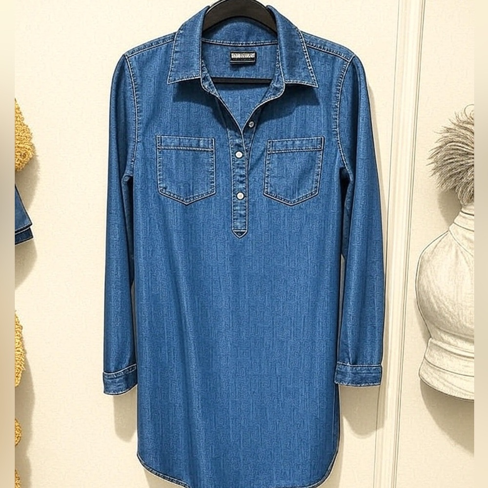 Lucky Brand Indigo Denim Shirt Dress